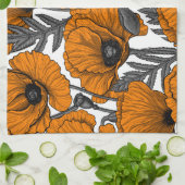 Orangenpflücke auf weiß geschirrtuch (Gefaltet)