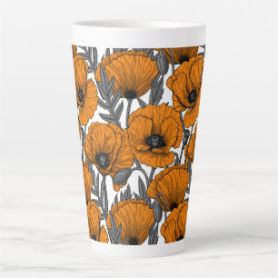 Orangenpflücke auf weiß milchtasse