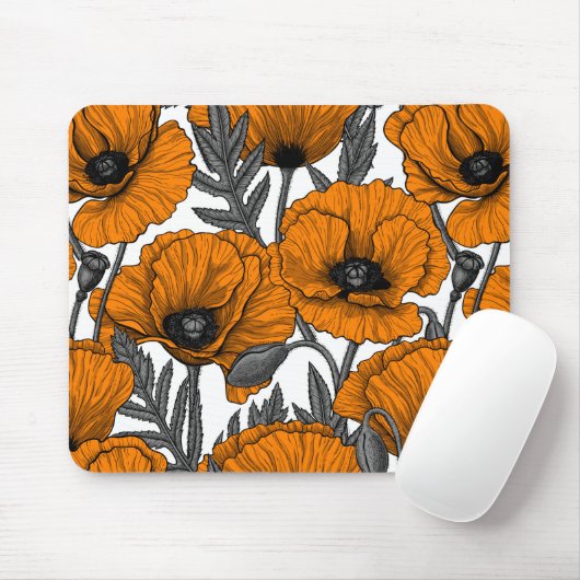 Orangenpflücke auf weiß mousepad (Mit Mouse)
