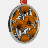 Orangenpflücke auf weiß ornament aus metall (Rechts)