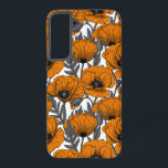 Orangenpflücke auf weiß samsung galaxy hülle<br><div class="desc">Vektormuster aus handgezeichnet Mohn.</div>