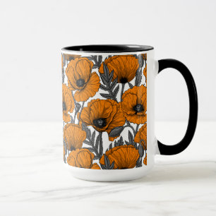 Orangenpflücke auf weiß tasse
