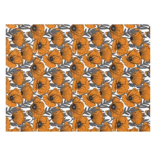 Orangenpflücke auf weiß tischdecke (Vorderseite (Horizontal))