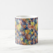 Orangenpinke, blaugelbe Herzen Kaffeetasse (Mittel)