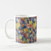 Orangenpinke, blaugelbe Herzen Kaffeetasse (Links)