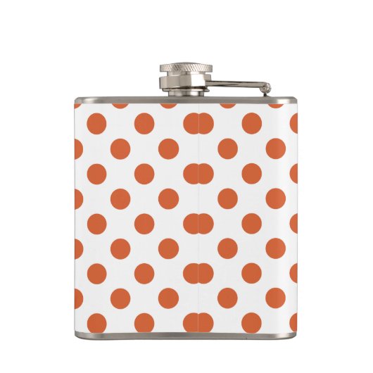 Orangenpolka-Punkte Flachmann (Rückseite)