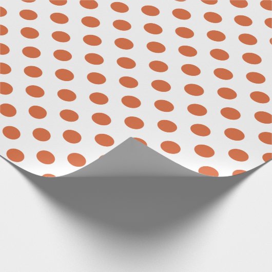 Orangenpolka-Punkte Geschenkpapier (Ecke)