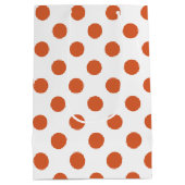 Orangenpolka-Punkte Mittlere Geschenktüte (Rückseite)