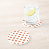 Orangenpolka-Punkte Sandstein Untersetzer (Seite)