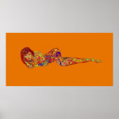 Orangenpsychedelisches Swirl Poster (Vorne)