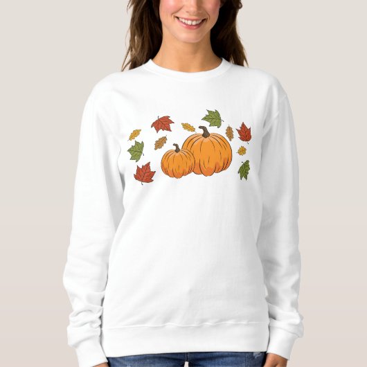 Orangenpumpen und Herbstleaves Sweatshirt (Vorderseite)