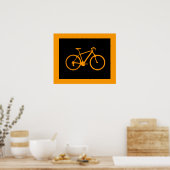 Orangenrad ~ Fahrrad für Wände Poster (Küche)