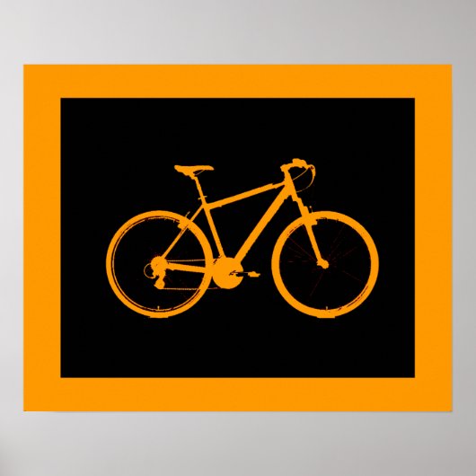 Orangenrad ~ Fahrrad für Wände Poster (Vorne)