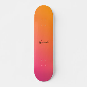 Orangenrosa Farbgebung Personalisiert Skateboard