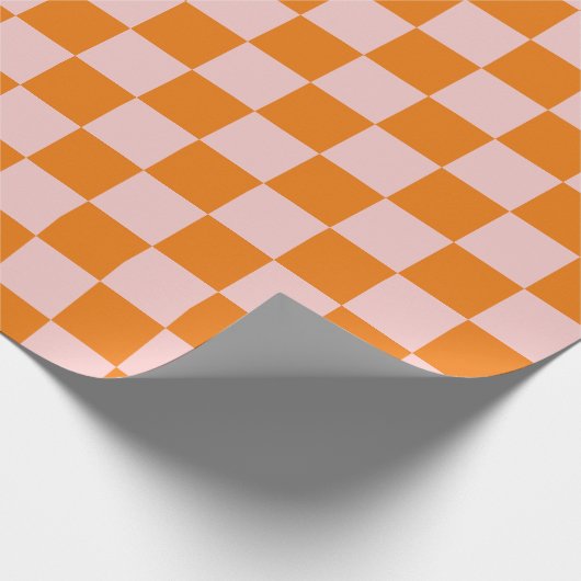Orangenrosa Geschenkpapier (Ecke)