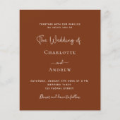 Orangenrost Drehbuch Budget Hochzeitseinladung Flyer (Vorne)