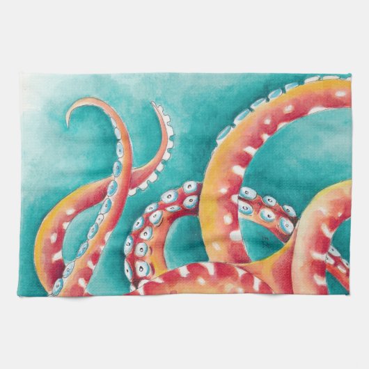 Orangenrot Geschirrtuch (Horizontal)