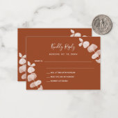 Orangenrötlich-Eukalyptus Hochzeitreaktion UAWG Mitteilungskarte (Vorderseite/Rückseite Beispiel)