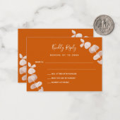 Orangenrötlich-Eukalyptus Hochzeitreaktion UAWG Mitteilungskarte (Vorderseite/Rückseite Beispiel)