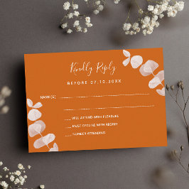 Orangenrötlich-Eukalyptus Hochzeitreaktion UAWG Mitteilungskarte