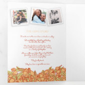 Orangensafarbene Tulpen - Einweihung Dreifach-gefaltete Programmkarte (Innen Erste Seite)