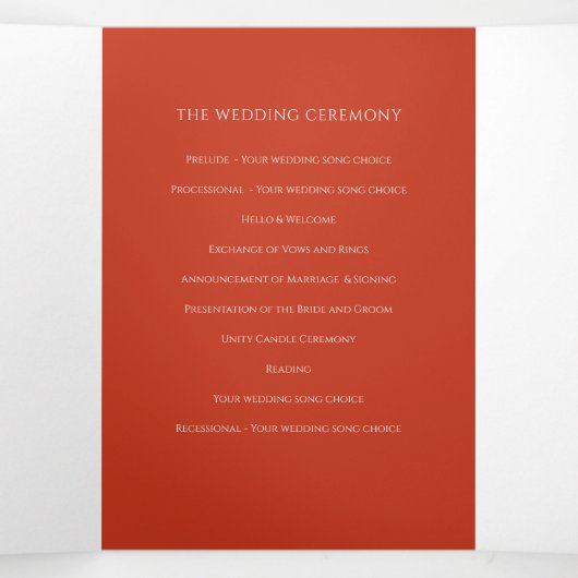 Orangensafarbene Tulpen - Einweihung Dreifach-gefaltete Programmkarte (Innenseite Mitte)