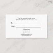 Orangensafarbene Tulpen Geschenkgutschein Visitenkarte (Rückseite)