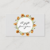 Orangensafarbene Tulpen Geschenkgutschein Visitenkarte (Vorderseite)