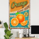Orangensaft, frisch gepresst poster (Heimbüro)