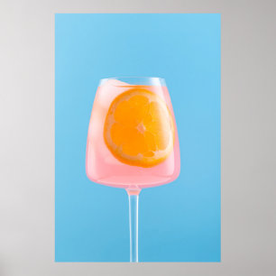 Orangensaft in klarem Trinkglas Poster