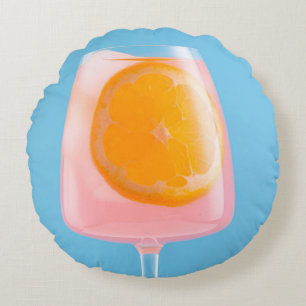 Orangensaft in klarem Trinkglas Rundes Kissen