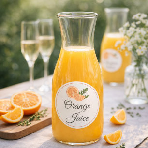 Orangensaft Mimosa Bar Flaschenaufkleber Runder Aufkleber