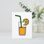 Orangensaft Postkarte (Stehend Vorderseite)