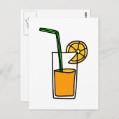 Orangensaft Postkarte (Vorne/Hinten)