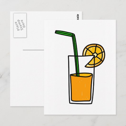 Orangensaft Postkarte (Vorne/Hinten)