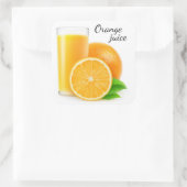 Orangensaft Quadratischer Aufkleber (Tasche)