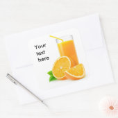 Orangensaft Quadratischer Aufkleber (Umschlag)
