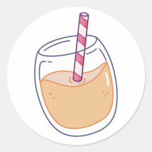 Orangensaft runder aufkleber