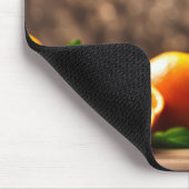 Orangensaft und Orangen Mousepad (Ecke)