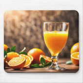 Orangensaft und Orangen Mousepad (Vorne)