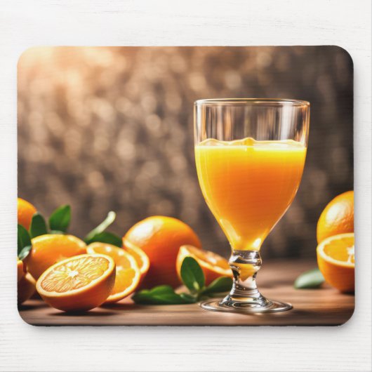 Orangensaft und Orangen Mousepad (Vorne)