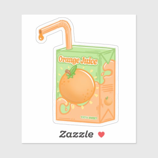 Orangensaftbox Aufkleber (Blatt)