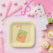 Orangensaftbox Gelb Pappteller (Party)