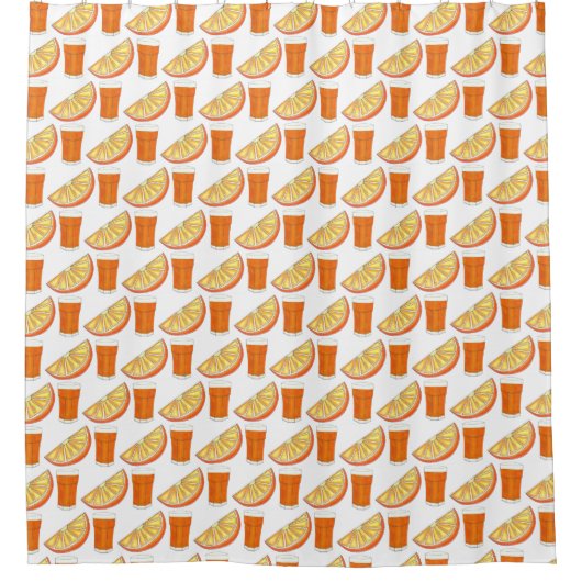 OrangensaftCitrus Fruit Slice, frisch gepresst Duschvorhang (Vorderseite)
