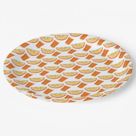 OrangensaftCitrus Fruit Slice, frisch gepresst Pappteller (Schrägansicht)