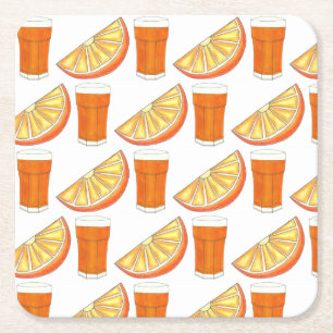 OrangensaftCitrus Fruit Slice, frisch gepresst Rechteckiger Pappuntersetzer