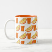 OrangensaftCitrus Fruit Slice, frisch gepresst Zweifarbige Tasse (Links)