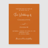 Orangensafthochzeit Magneteinladung (Vorderseite)