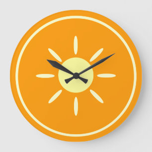 Orangenscheibe Große Wanduhr