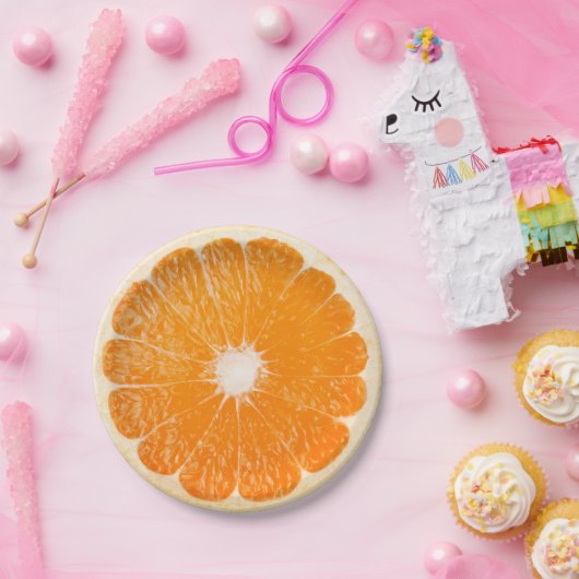 Orangenscheibe Pappteller (Party)